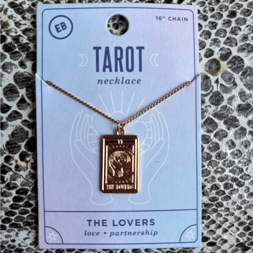 Earthbound trading Co. tarot necklace , the lovers ,brand new